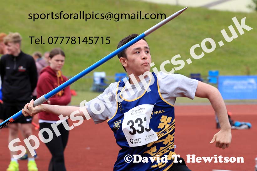 Mens under-20s javelin, 2022 Northern Senior and Under-20 Champs., Wavertree Athletics Centre, Liverpool. Photo: David T. Hewitson/Sports for All Pics